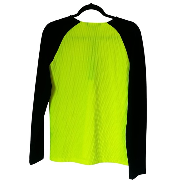 LRL Lauren Ralph Lauren Neon Yellow Black Quarter Zip Long Sleeve Top Size XL - Picture 2 of 8